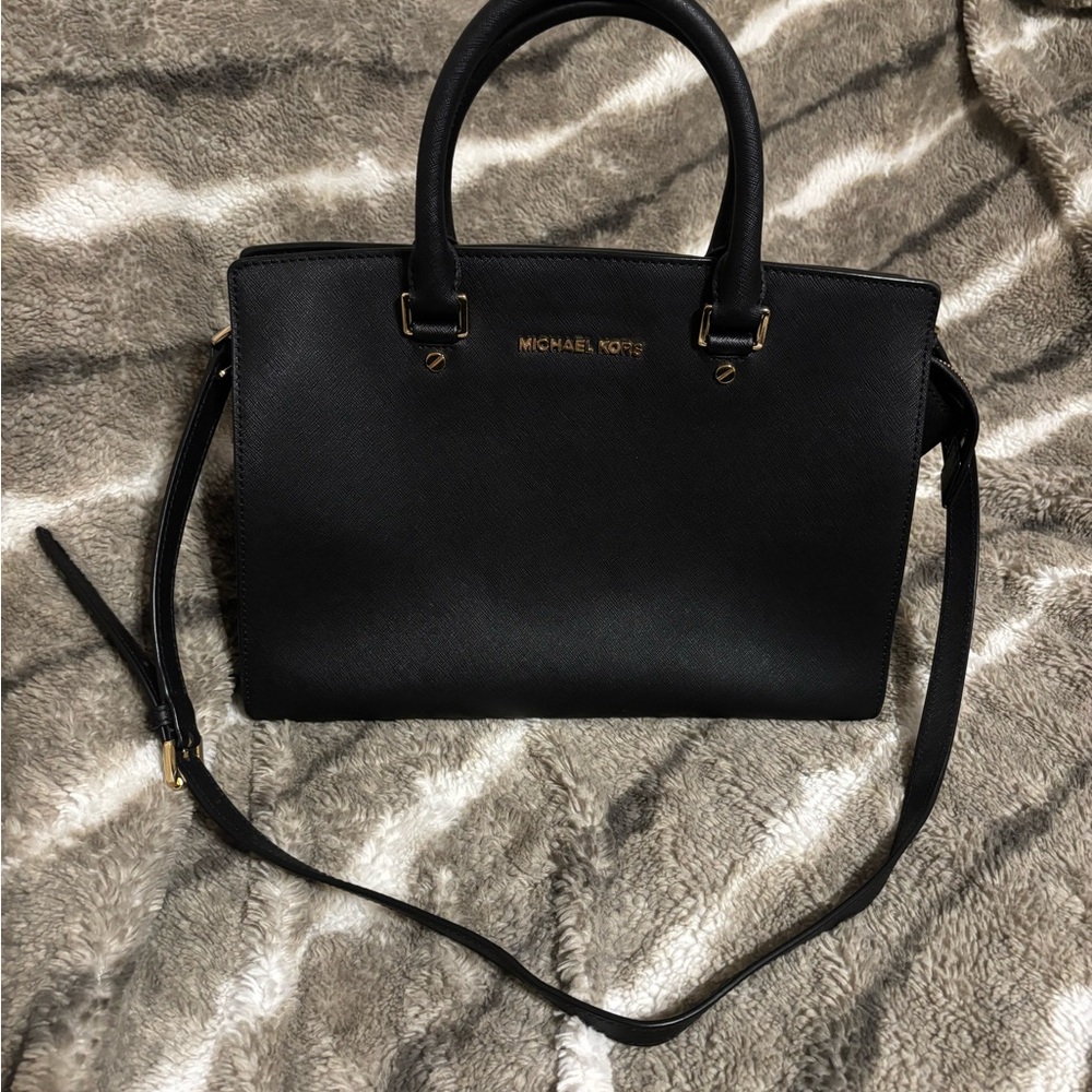 Michael Kors Black Leather Tote Bag
